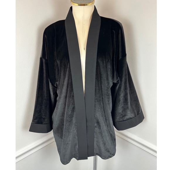 Ann Taylor Other - ANN TAYLOR Black Velvet Open Front Kimono Cardigan NWT | M/L
